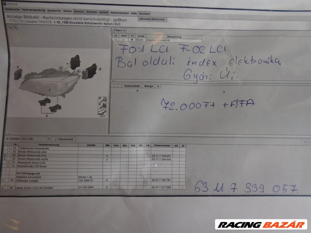 [GYÁRI ÚJ] BMW -  Baloldali index elektronika / 7-es F01 LCI , F02 LCI /  4. kép